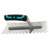 Bihui profi rozsdamentes glettelő soft grip markolattal - 280 x 120 mm, 10 mm-es fogakkal