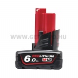 Milwaukee M12 B6 6.0 AH Redlithium Li-ion akkumulátor